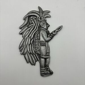 VTG Style Aztec Eagle Warrior Cuāuhtli Wall Plaque 6" Mexican Folk Art